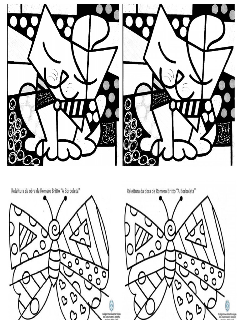 desenho para colorir romero britto
