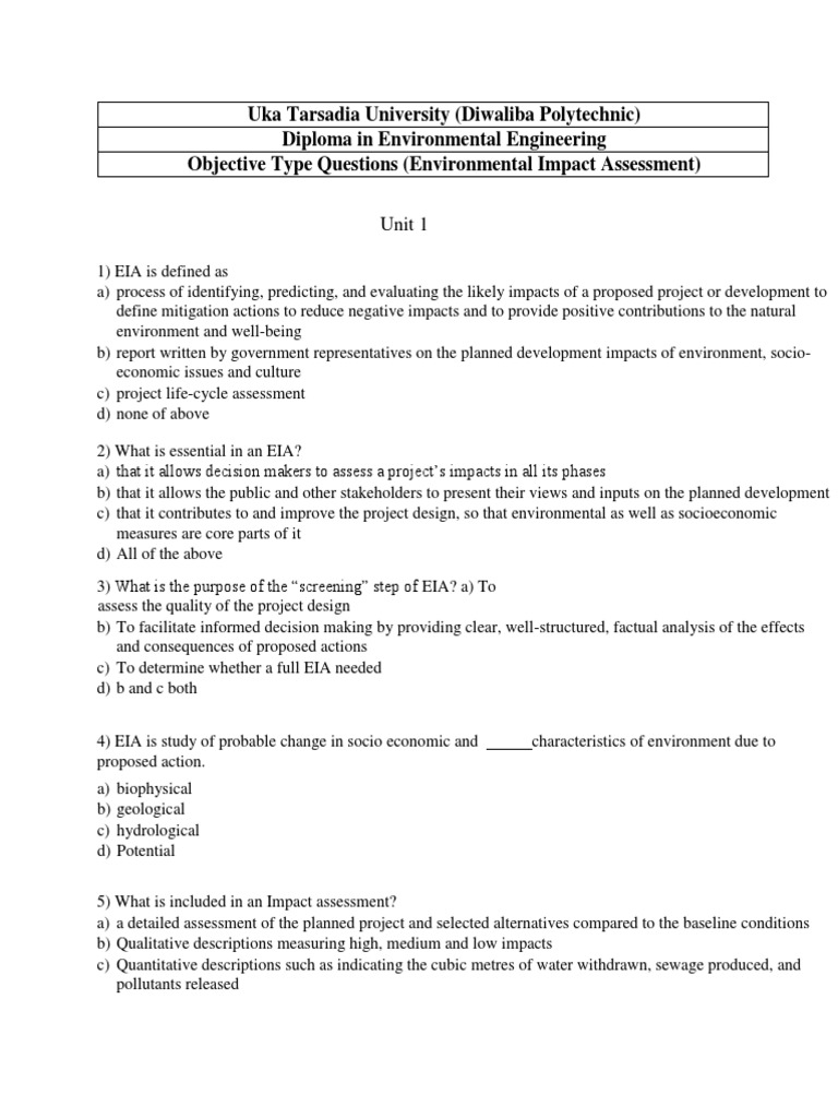 Environmental Impact Assessment | PDF | Environmental Impact Assessment