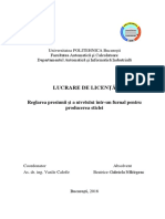 Lucrare de Licenţă: Reglarea Presiunii Şi A Nivelului Într-Un Furnal Pentru Producerea Sticlei