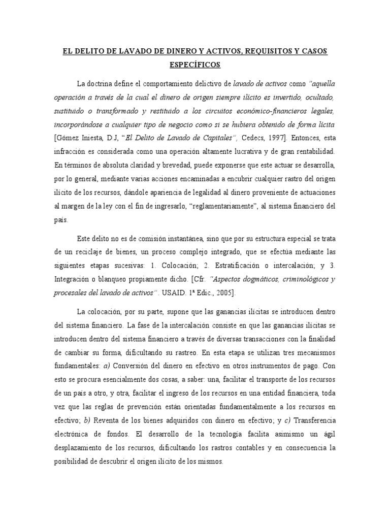 Etapas del Lavado de Dinero | PDF | Lavado de dinero | Ley común