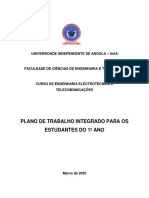 Engenharia Electrotécnica e Telecomunicações: Plano de Trabalho Integrado para o 1o Ano