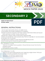 PHIMO 2020 MOCK PAPER S2 Multiple Choice and Open-Ended Questions