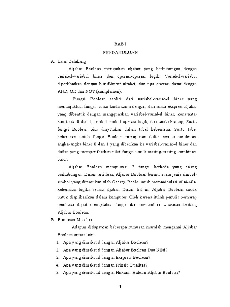 Makalah Boolean 2 Nilai | PDF | Sains & Matematika | Komputer