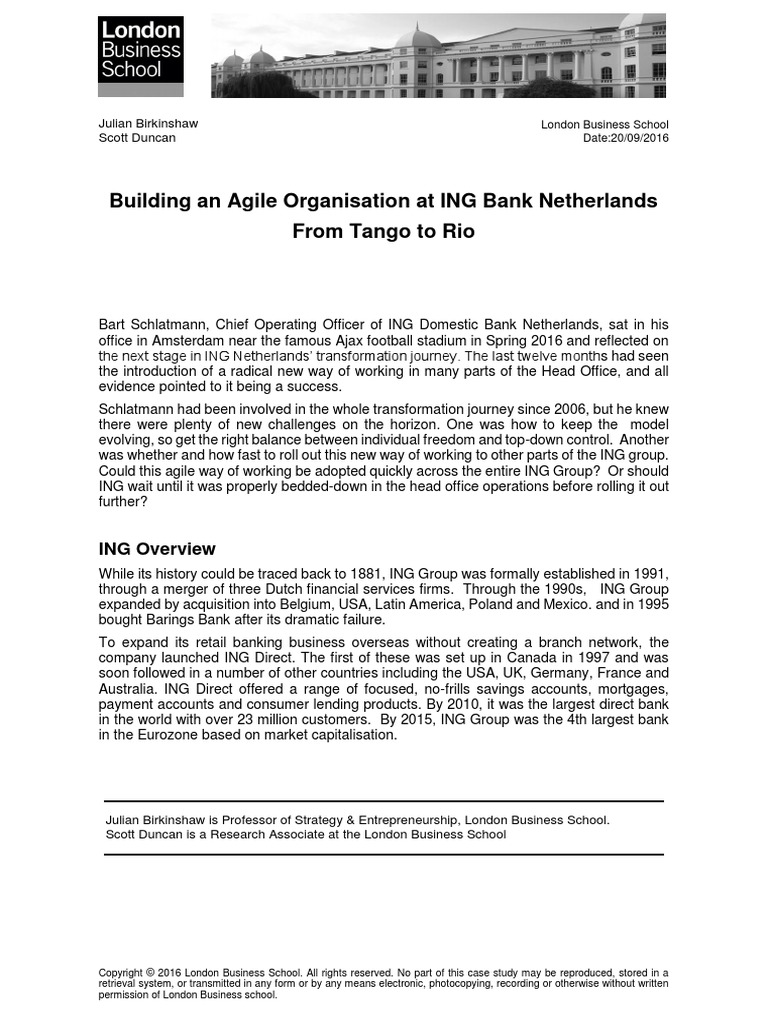 Birkisnhaw ing bank case study pdf ing group agile software