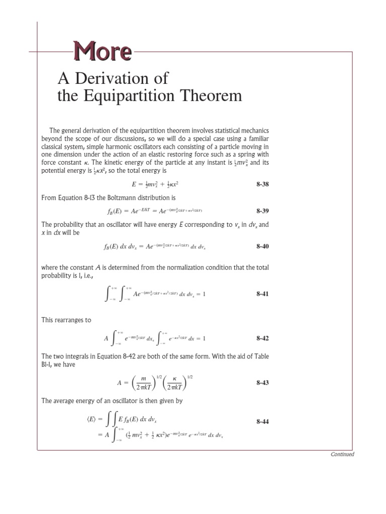 Equipartition Theorem for Harmonic Oscillators | PDF | Teaching Methods ...