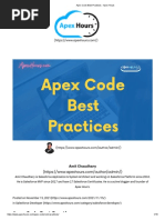 Apex Code Best Practices - Apex Hours