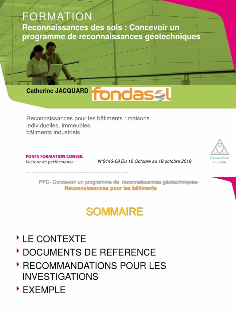 Formation: Reconnaissances Des Sols: Concevoir Un Programme de ...
