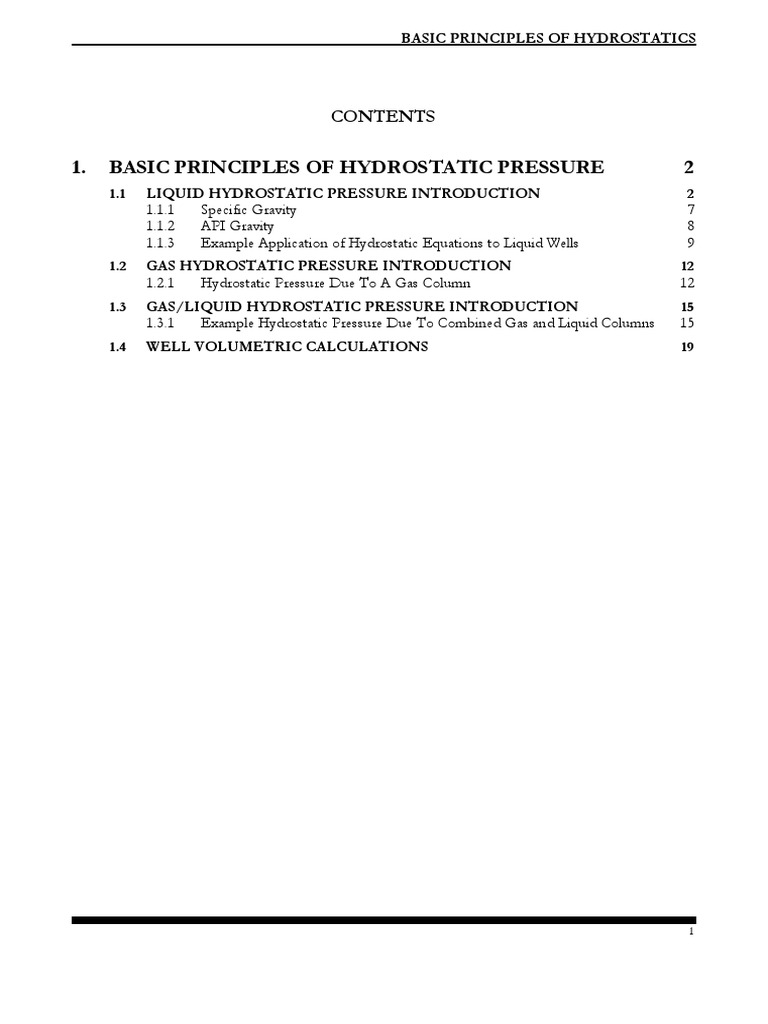 Hydrostatic Pressure Basics and Calculations | PDF | Pressure | Density