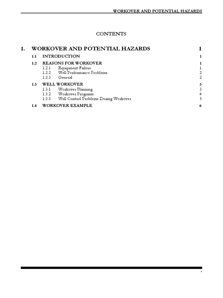 4 Workover and Potential Hazards | PDF | Leak | Oil Well
