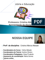SLIDES_APRESENTACAO_DISCIPLINA_Historia e Educação