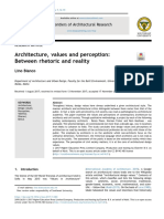 Architecture Values and Perception Between r 2018 Frontiers of Architectur