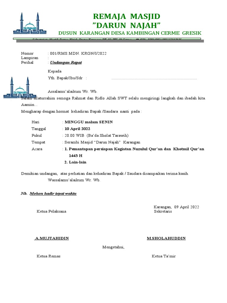 Undangan Rapat New | PDF