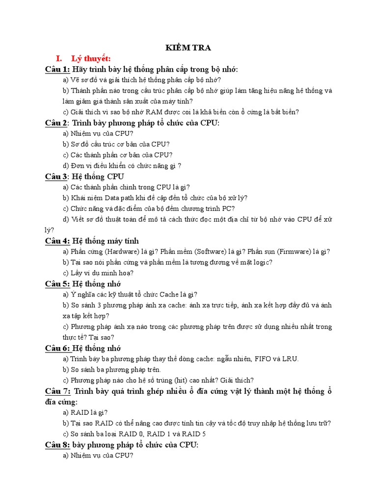 Kiemtra KTMT1 | PDF