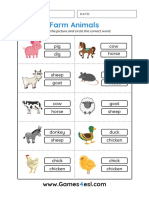 Farm Animals Worksheet 4