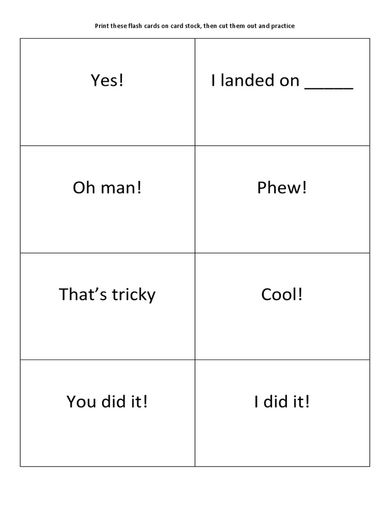 Board Game Cues Cards Pdf