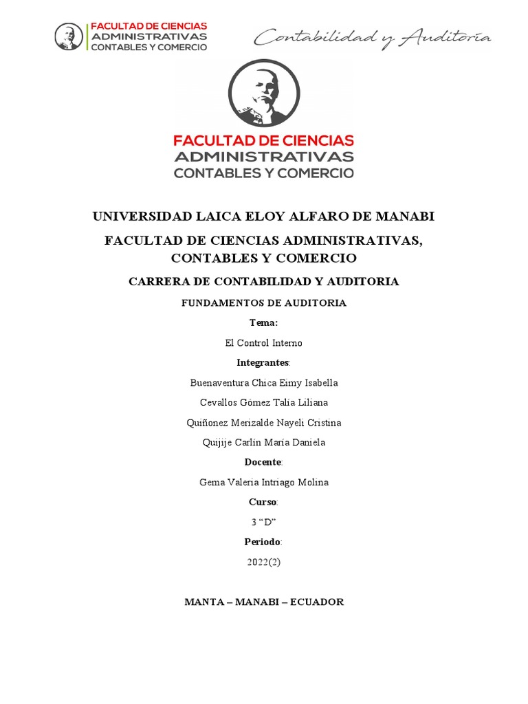 Control Interno en Auditoría Contable | PDF | Auditoría | Contabilidad
