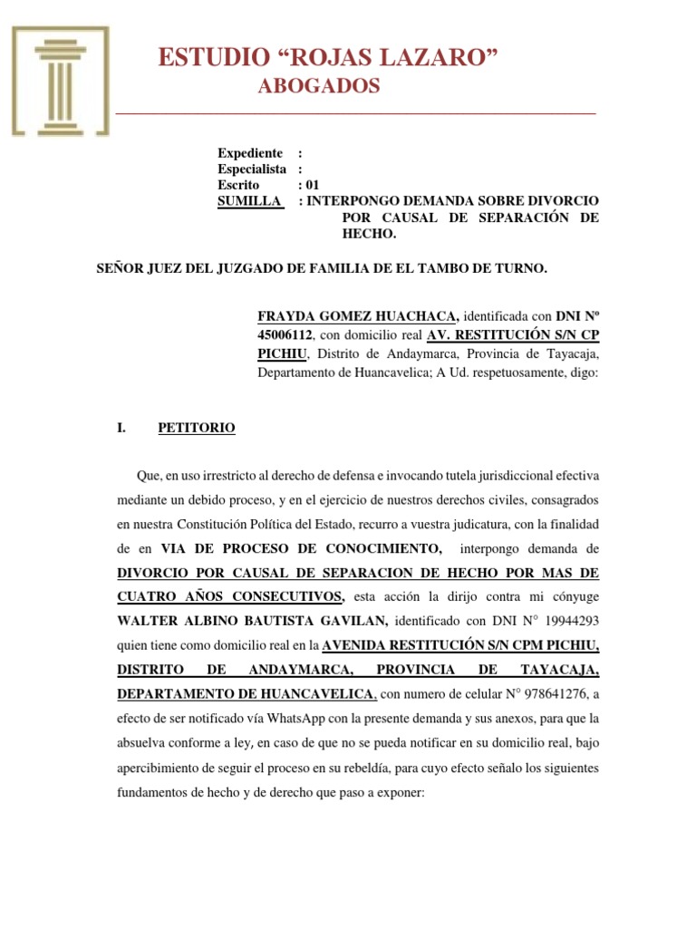 demanda-de-divorcio-por-causal-de-hecho-frayda-gomez-huachaca-pdf