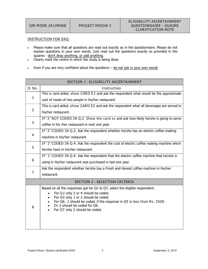 Quare Clarification EAQ Horecha | PDF
