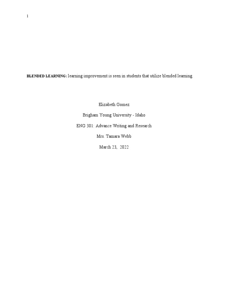 Impact of Blended Learning on Students | PDF | Learning | Educational ...