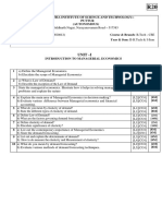 MEFA Course Question Bank on Managerial Economics