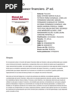 Manual Del Asesor Financiero. 2 Ed.: Sinopsis