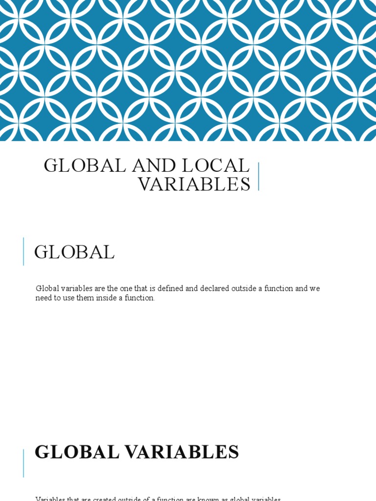 Understanding Global and Local Variables | PDF