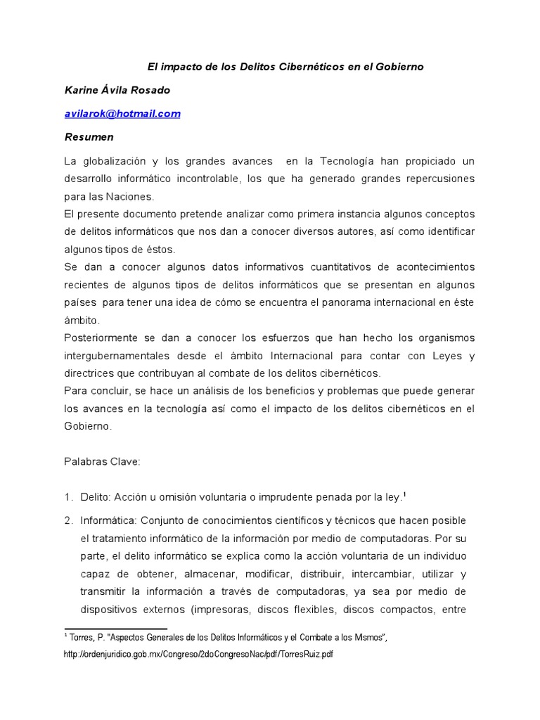 El Impacto de Los Delitos Cibernéticos en El Gobierno | PDF ...