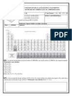 III Avaliação de Química 2º Ano - 2022.2