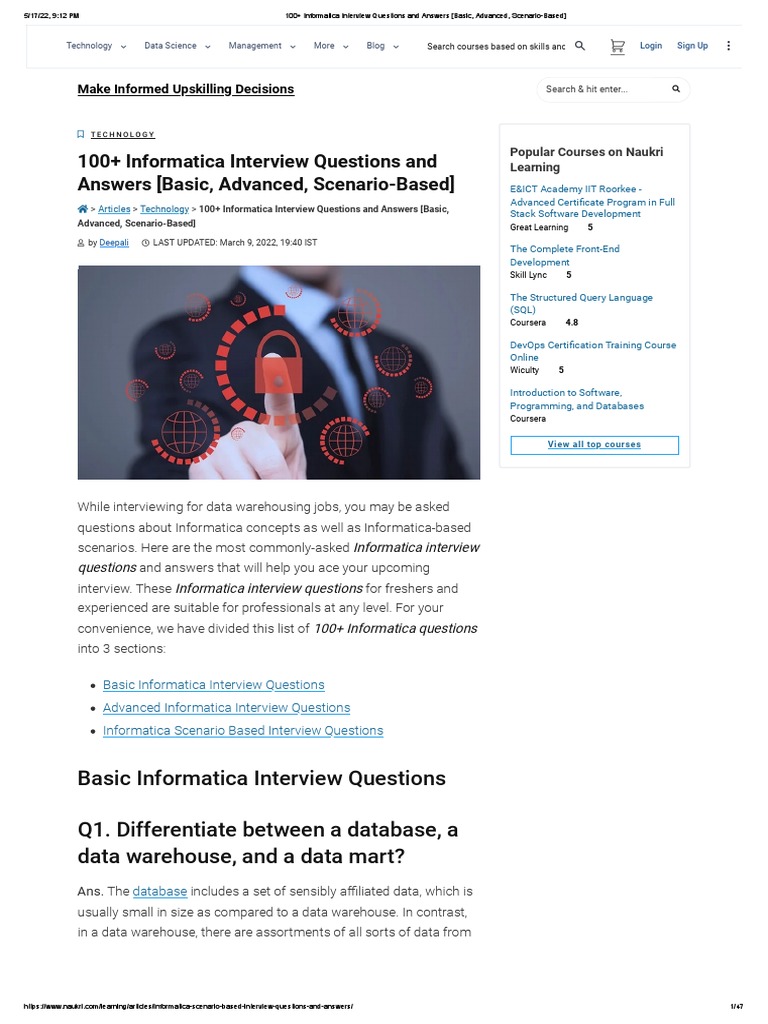 100 informatica interview questions and answers basic advanced