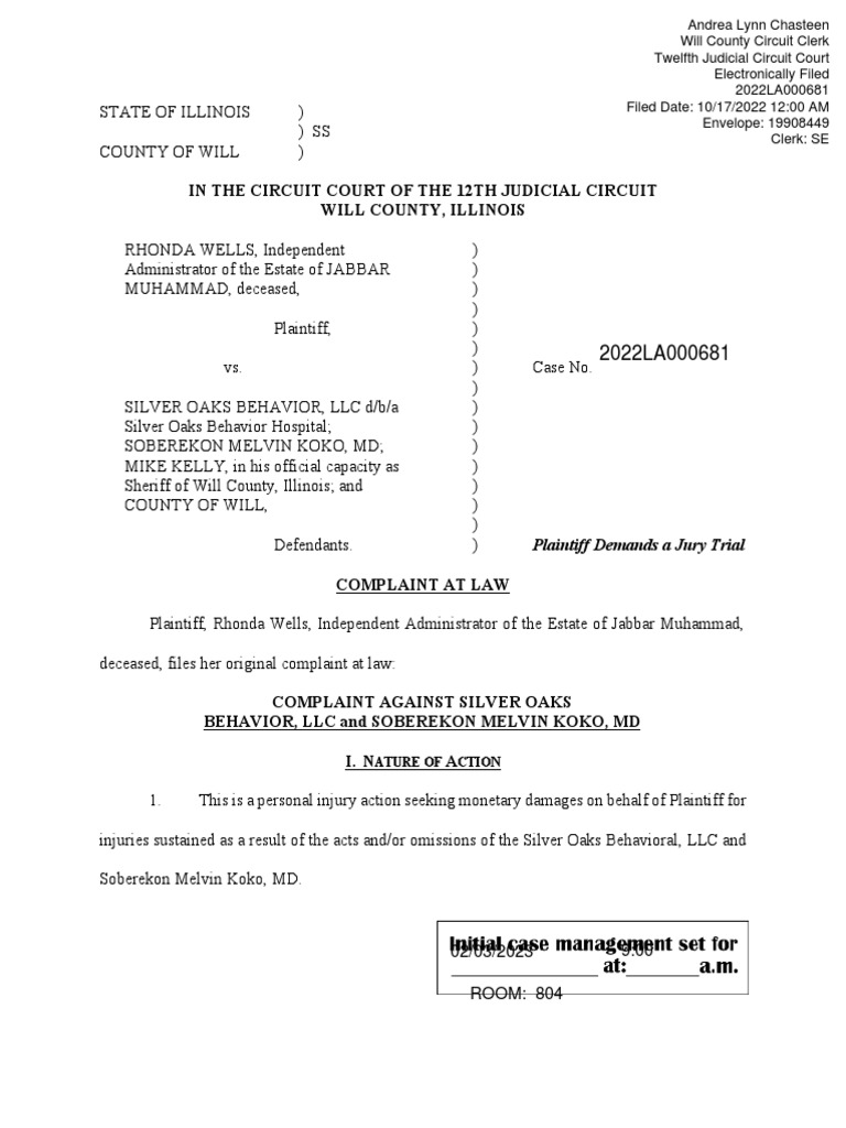 Jabbar Muhammad Estate Lawsuit PDF Negligence Lawsuit