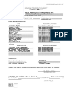 Pearl Residences Homeowners Inc.: General Information Sheet