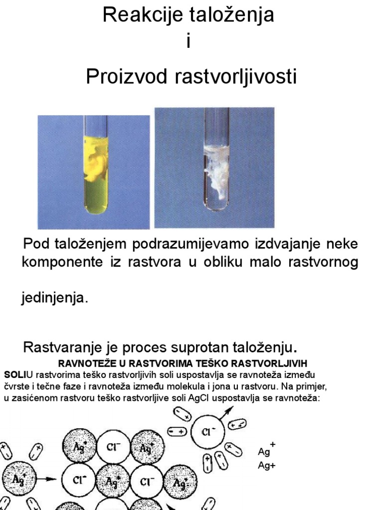 Proizvod Rastvorljivosti | PDF