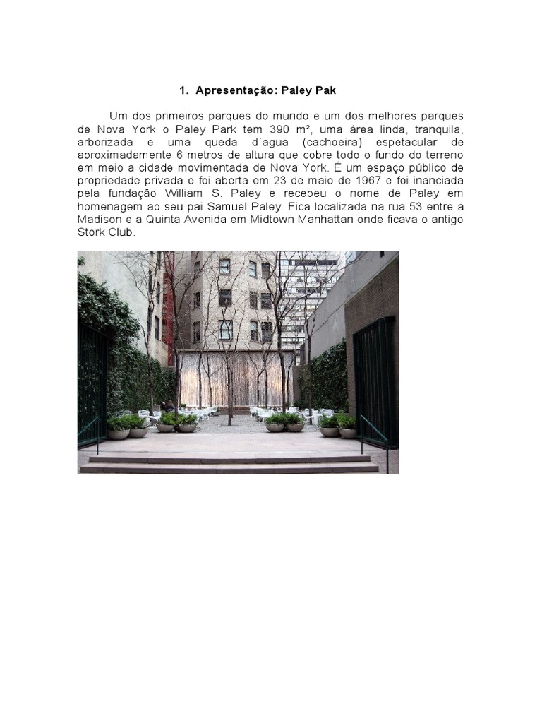 Estudo de Caso Paley Park PDF