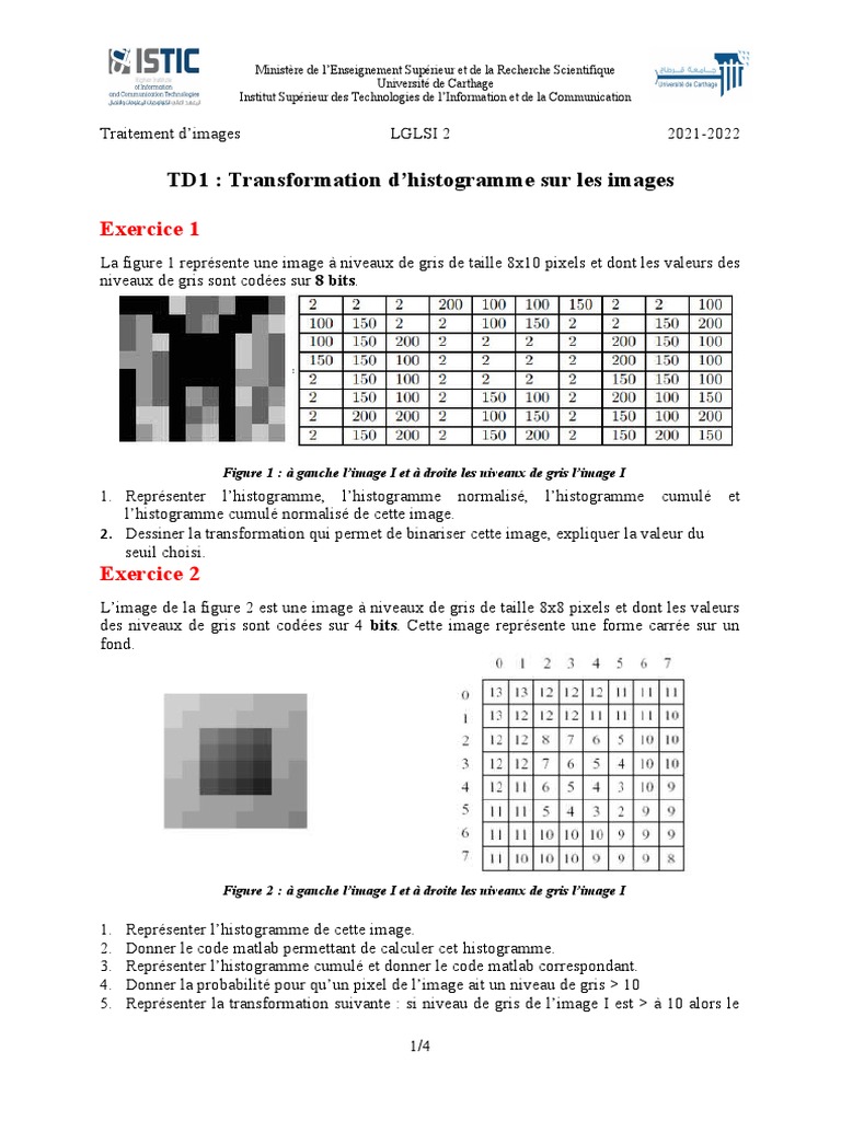 TD1 Ti 21 | PDF | Traitement du signal | Infographie