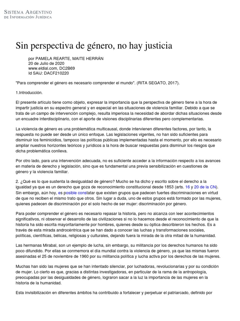 Justicia y Perspectiva de Género en Argentina | PDF | La violencia ...