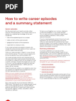 How To Write Career Episodes and Summary Statement