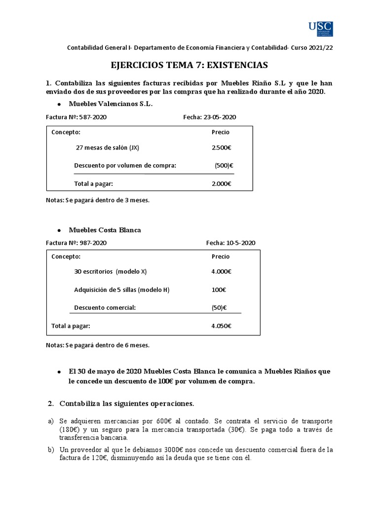 Ejercicios de Contabilidad General I | PDF | Bancos | Contabilidad
