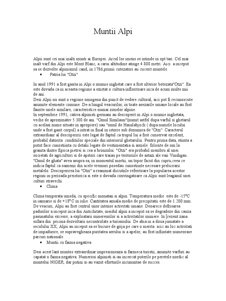 referat muntii alpi