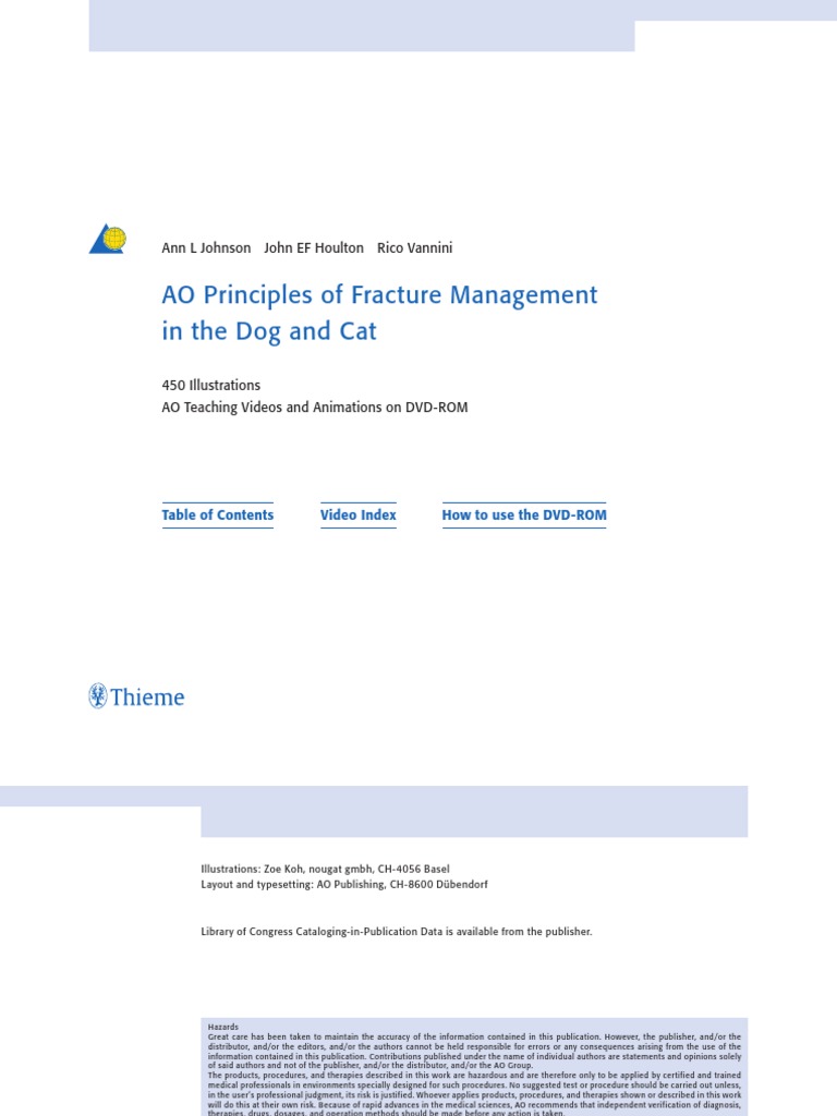 AO Principles of Fracture Management in The Dog and Cat | PDF ...