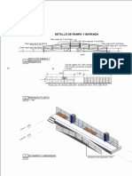 Detalle rampa y baranda con especificaciones tubos y medidas constructivas