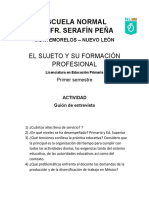 Escuela Normal Profr. Serafín Peña: El Sujeto Y Su Formación Profesional