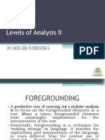 Levels of Analysis II: Foregrounding Techniques