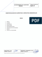 Procedimiento para la gestión y control de aspectos ambientales en actividades y procesos