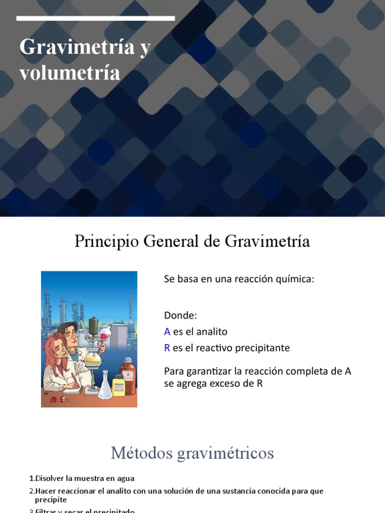Gravimetría y Volumetría: Métodos y Ejemplos | PDF | Valoración | Química