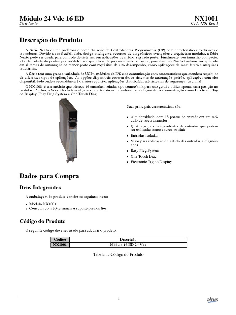 Módulo NX1001: 16 Entradas Isoladas | PDF | Tempo | Entrada/Saída
