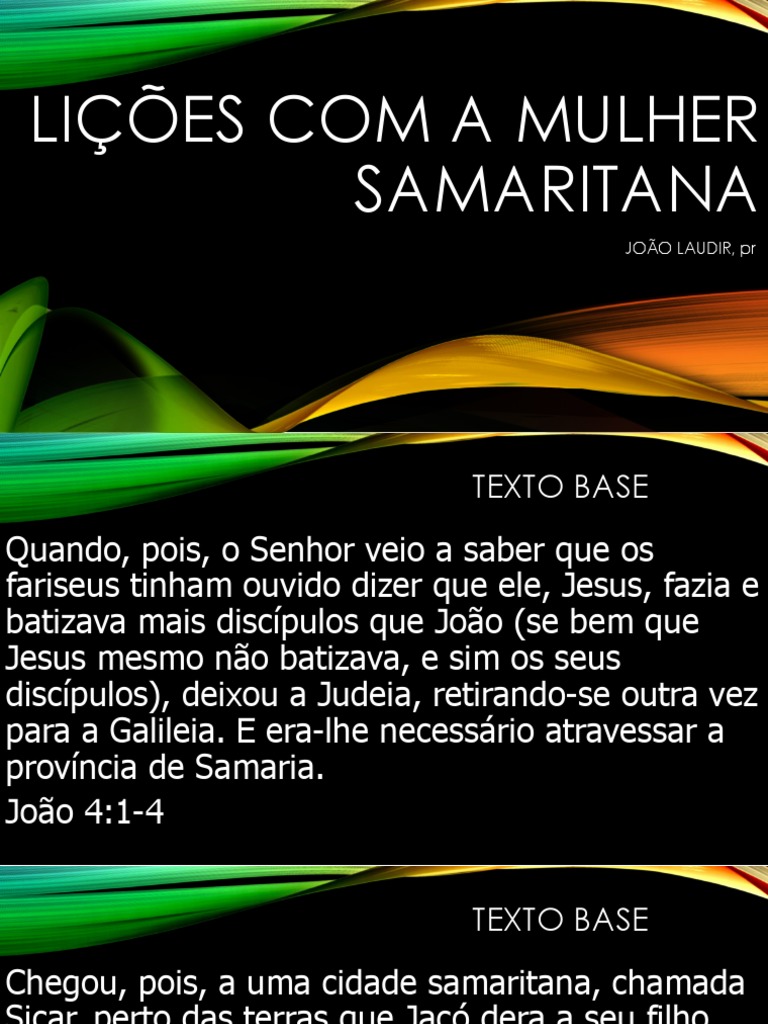 O Encontro com a Mulher Samaritana: Uma Lição sobre o Amor ...