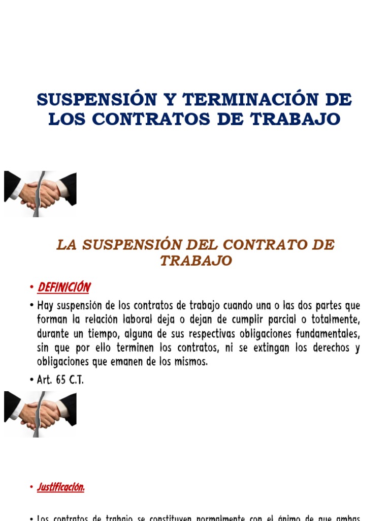 Suspensión y Terminación de Los Contratos de Trabajo | PDF | Derecho ...