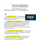 Practical Research 1 Qualitative Research: Name: Nicolette Desiree Collado. GR Level/ Section: 11-Advertisement