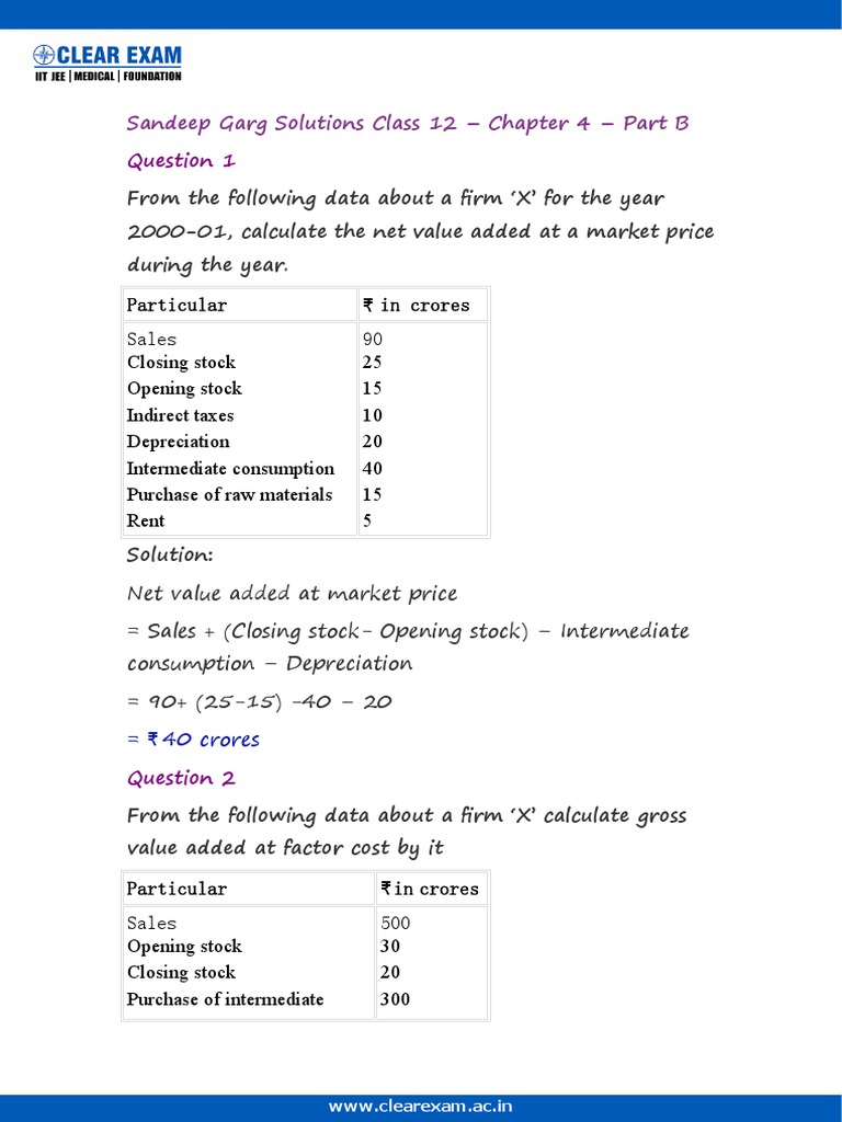 Chapter 4 Solutions: National Income | PDF | Value Added | Measures Of ...