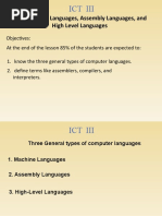 Lesson 1.3 Machine Languagesassembly Languages and High Level Languages